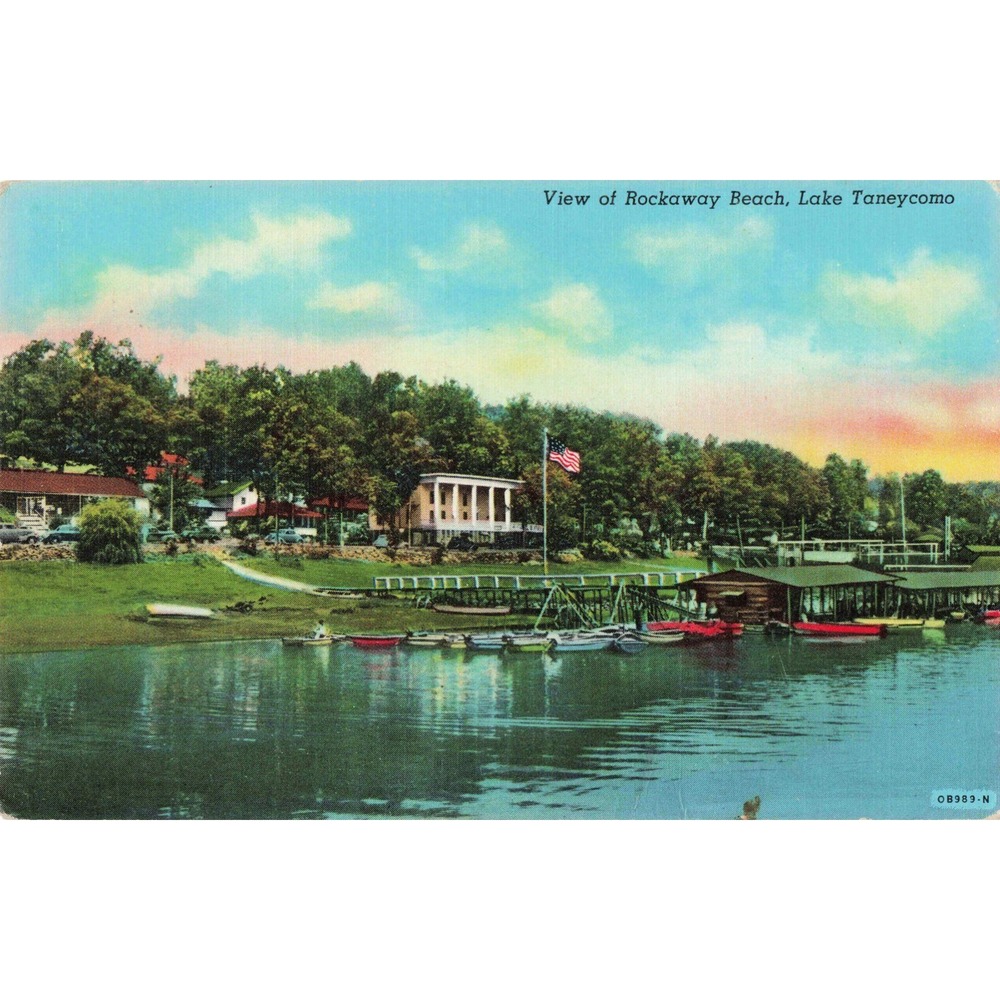 Vintage Rockaway Beach Lake Taneycomo Missouri 1946 Linen Postcard OB989-N - Picture 1 of 2